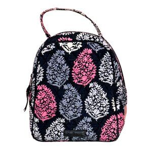 Vera Bradley Quilted Insulated Lunch Bag Northern Lights Print Pink + Black
